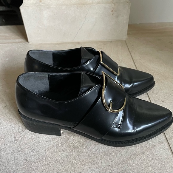 Rachel Cox Black Buckled Loafers | Sz 6.5 - Picture 2 of 6